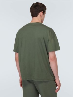 Oversized jersey bombažna majica Les Tien zelena