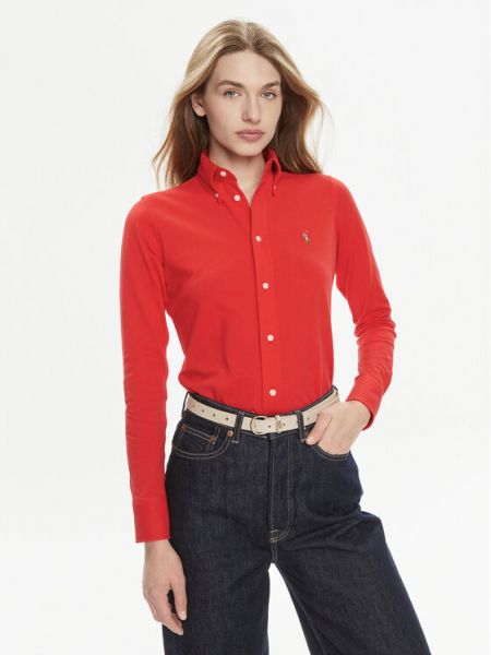 Košulja slim fit Polo Ralph Lauren crvena