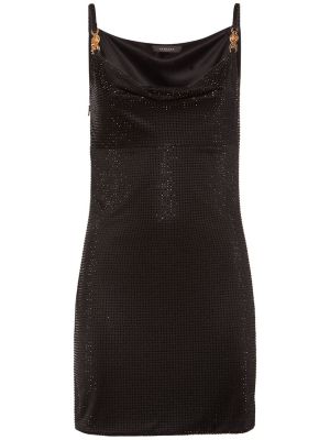 Viskózové mini šaty Versace černé