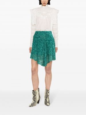 Asymetrické sametové sukně Isabel Marant zelené