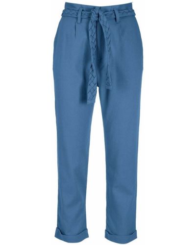 Pantalones rectos de cintura alta Luiza Botto azul