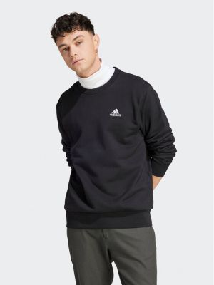 Hímzett pulóver Adidas fekete