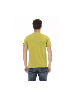 Camisa de algodón con estampado Trussardi verde