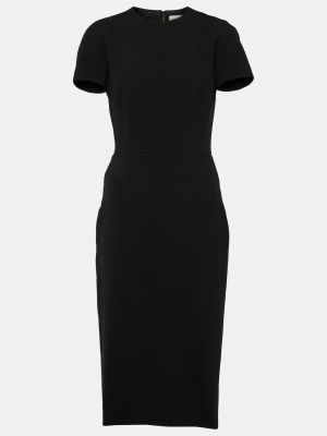 Приталенное платье миди из крепа Victoria Beckham черное