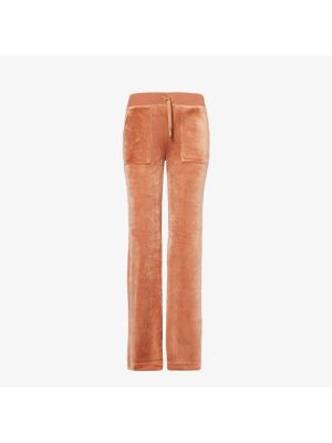 Велюровые спортивные штаны с карманами Juicy Couture коричневые
