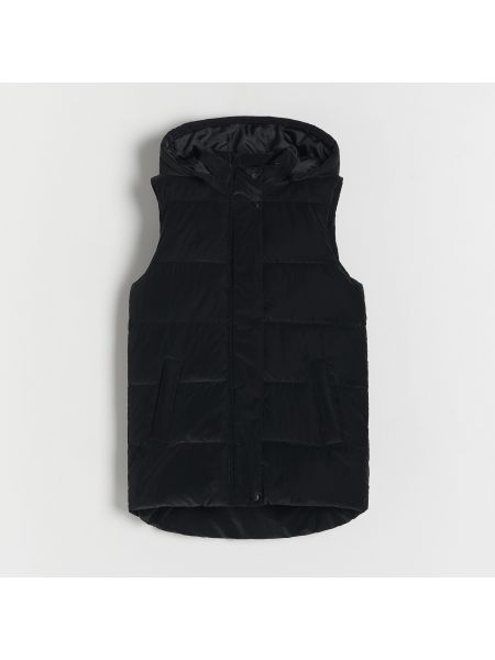 Prošívaná vesta s kapucí Reserved černá
