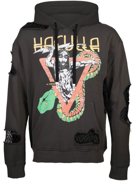 Sıkıntılı hoodie Haculla gri