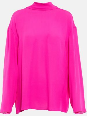 Bluză de mătase Valentino roz