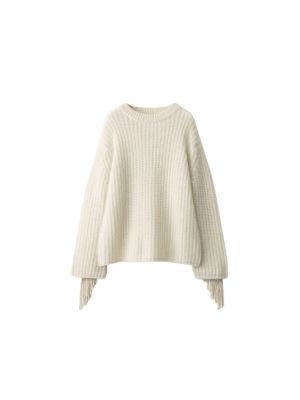 Sweter z frędzli Lisa Yang beżowy
