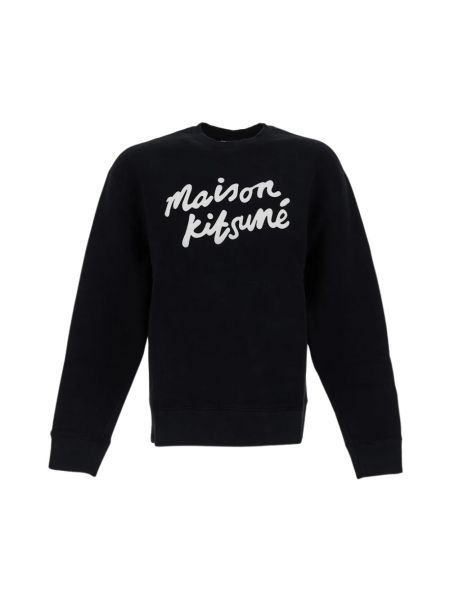 Bluza z kapturem bawełniana Maison Kitsune czarna