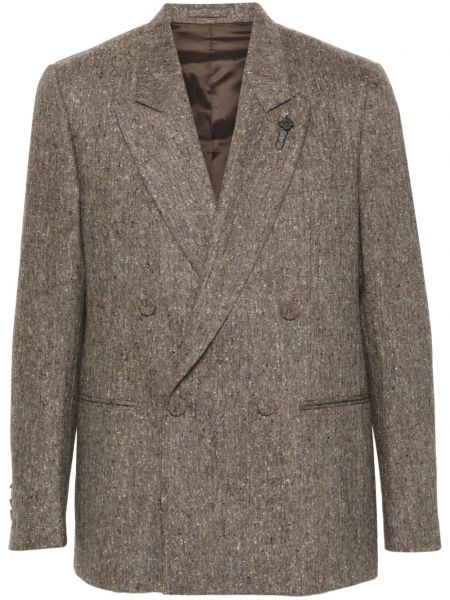 Dobbeltradet blazer Lardini brun