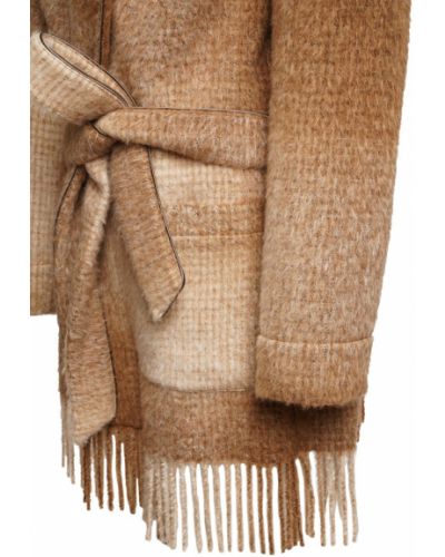 Accappatoio in lana d'alpaca a quadri Agnona