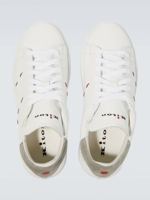 Sneakersy skórzane Kiton białe