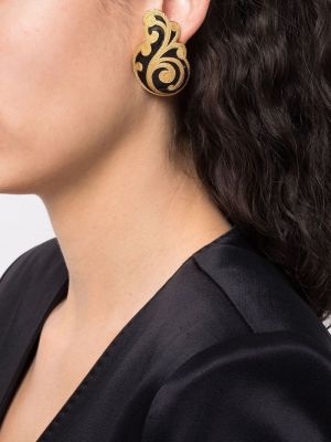 Boucles d'oreilles à boucle Christian Dior noir