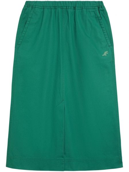 Bavlněné midi sukně s výšivkou Sport B. By Agnès B. zelené