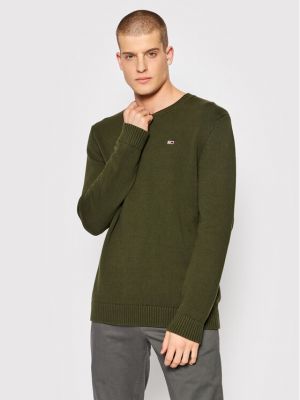 Priliehavý sveter Tommy Jeans zelená