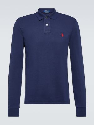Памучна поло тениска Polo Ralph Lauren синьо