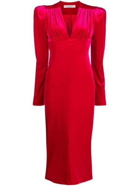 Μίντι φόρεμα με λαιμόκοψη v Philosophy Di Lorenzo Serafini κόκκινο