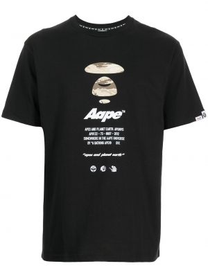 Camiseta de algodón con estampado Aape By *a Bathing Ape® negro
