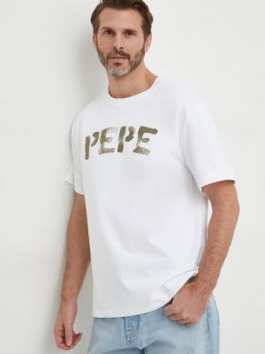 Tricou din bumbac Pepe Jeans alb