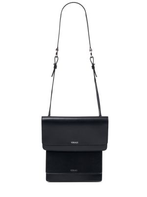 Δερμάτινη τσάντα χιαστί Versace μαύρο