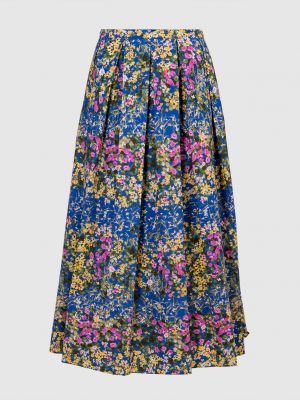 Синяя юбка в цветочек с принтом Max Mara