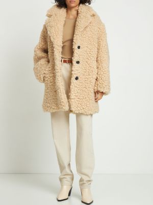 Κοντό παλτό με γούνα Isabel Marant μπεζ
