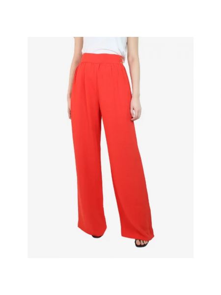 Jedwabne spodnie Fendi Vintage czerwone