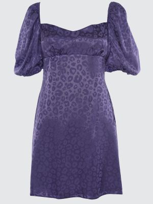 Žakárové saténové šaty Trendyol fialová