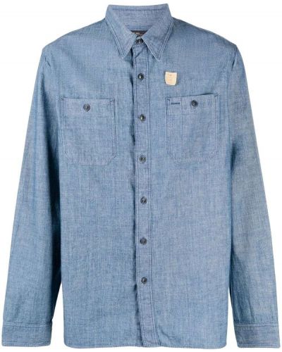 Pūkinė džinsiniai marškiniai Ralph Lauren Rrl mėlyna