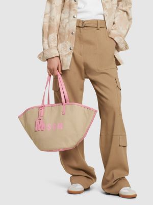 Τσάντα shopper Msgm ροζ