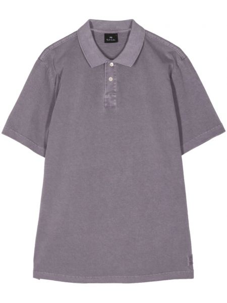 Medvilninis polo marškinėliai Ps Paul Smith violetinė