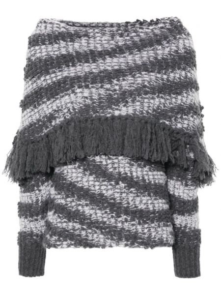 Дълъг пуловер с тигров принт Stella Mccartney сиво