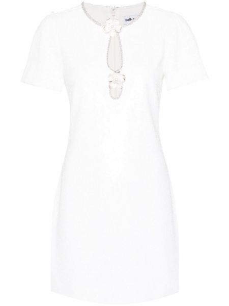 Μini φόρεμα με παγιέτες Self-portrait λευκό