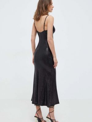 Sukienka długa dopasowana Bardot czarna