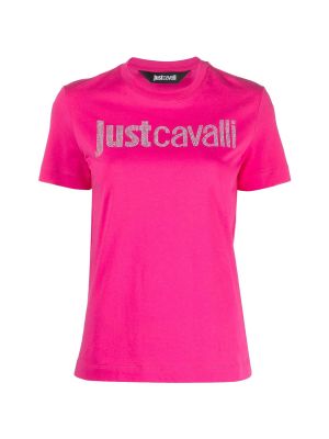 Polo majica Roberto Cavalli ružičasta