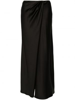 Drapovaný saténová dlhá sukňa Pinko čierna