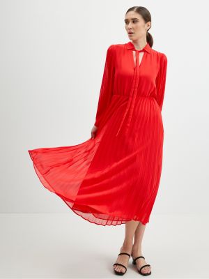 Plisované šaty Orsay červené