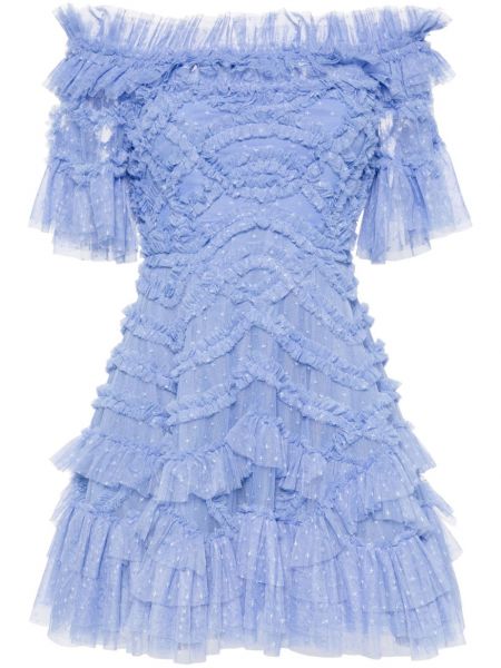 Mini šaty Needle & Thread modrá