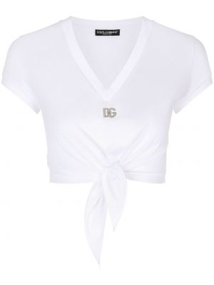 T-shirt ricamato Dolce & Gabbana bianco