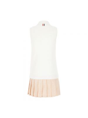 Mini vestido de algodón Thom Browne blanco