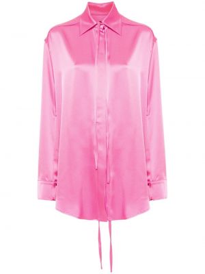 Σατέν πουκάμισο David Koma ροζ