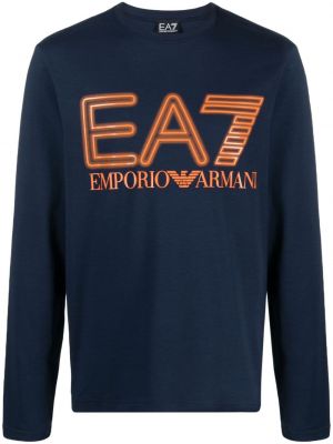 T-shirt en jersey Ea7 Emporio Armani bleu