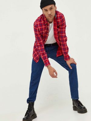 Koszula jeansowa bawełniana Tommy Jeans czerwona