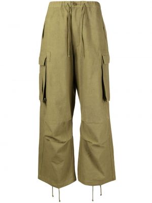 Medvilninės „cargo“ stiliaus kelnės su kišenėmis Story Mfg. žalia