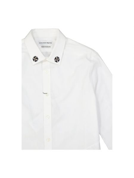 Camisa de algodón de cristal Alexander Mcqueen blanco
