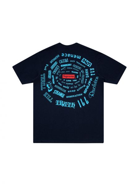 Raštuotas marškinėliai Supreme mėlyna