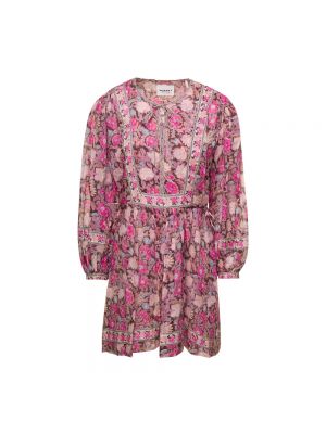 Sukienka mini Isabel Marant Etoile różowa