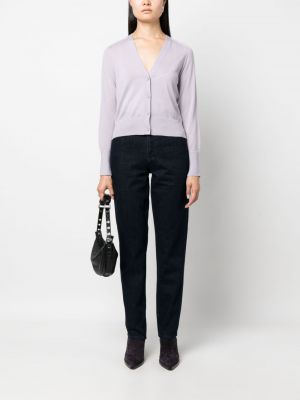 Woll strickjacke mit v-ausschnitt Calvin Klein lila