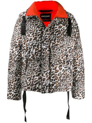 Leopard trykt dunjakke Roberto Cavalli brun